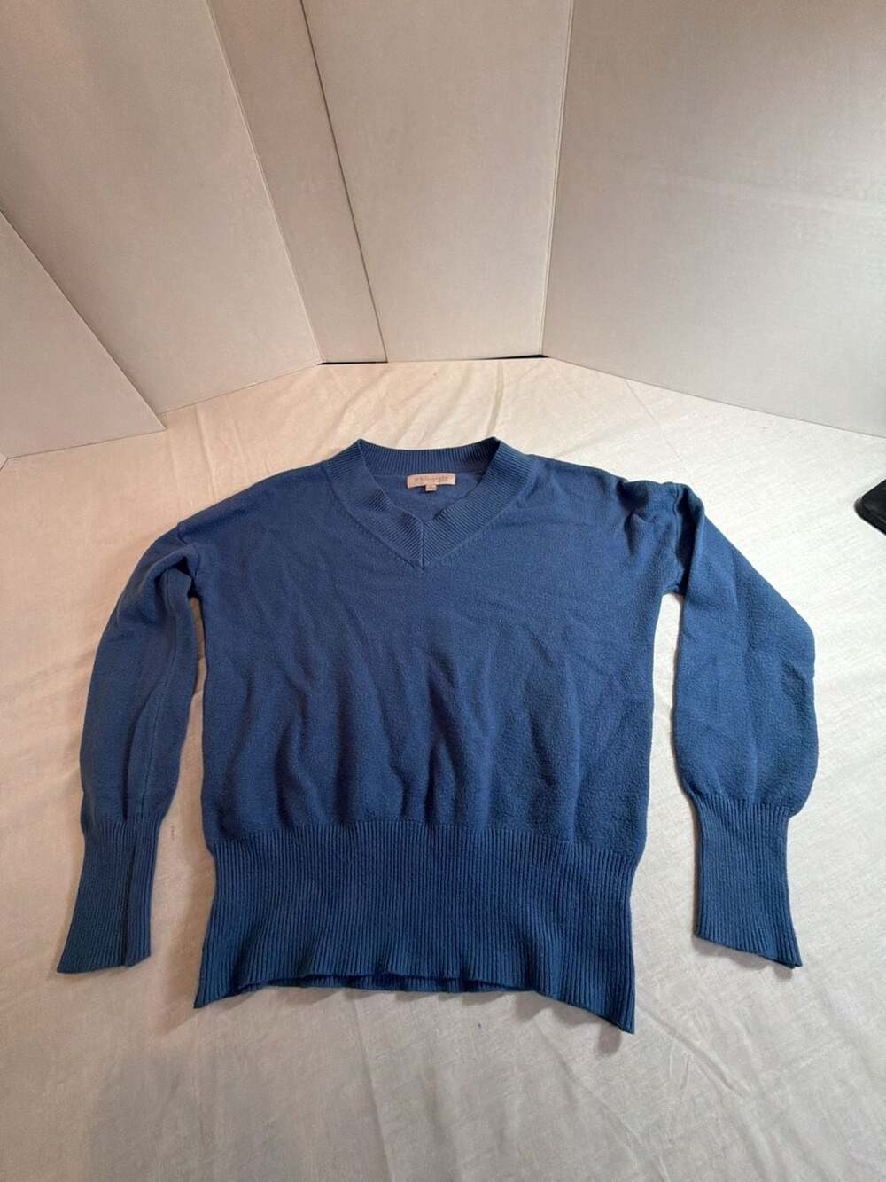 Philosophy Republic Clothing Blue V-Neck Long Sleeve Sweater